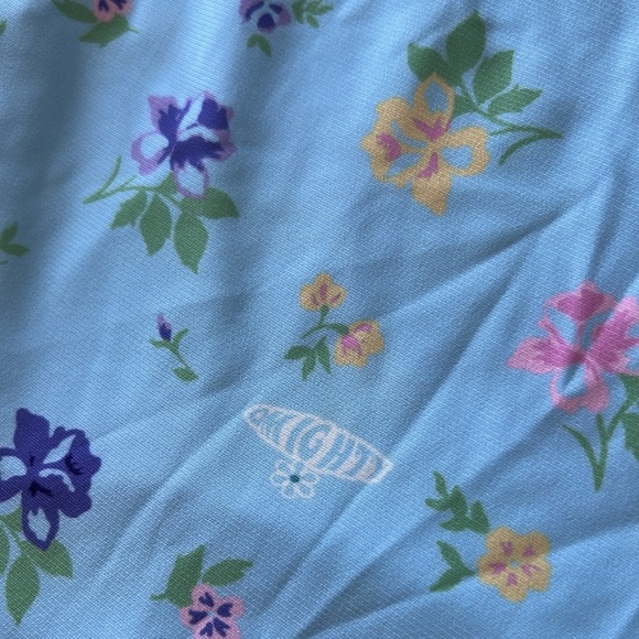 O-Mighty Flower Power Baby Blue Floral Mini Skirt Size Medium - Picture 4 of 11
